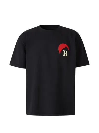 Rhude Graphic Print Crew Neck Short Sleeve T-shirt In Black