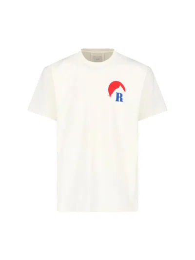 Rhude Crew Neck Graphic Print Short Sleeve T-shirt In White