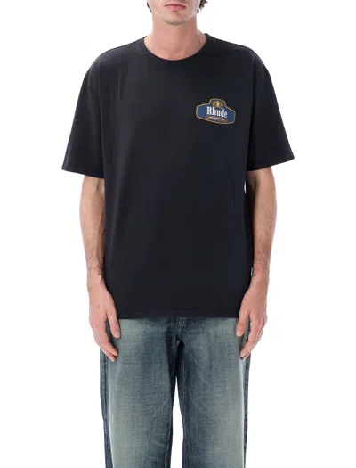 Rhude Motorsport Graphic Cotton T-shirt In Vintage Black