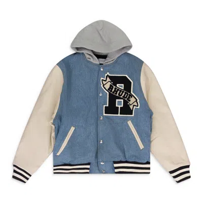Rhude Collegejacke Mit Kapuze In Blue