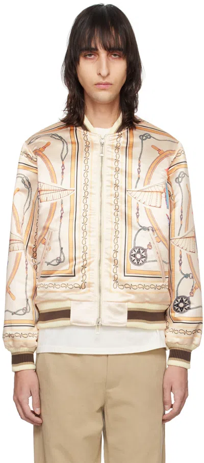 Rhude Multicolor Nautica Bomber Jacket In Neutral