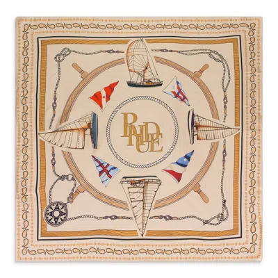 Rhude Multicolor Nautica Printed Scarf In Neutral