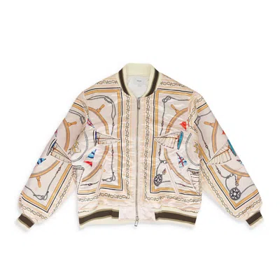 Rhude Multicolor Nautica Bomber Jacket In Neutral