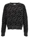 Rhude Zebra Crew Neck Sweater With Ribbed Cuffs In Multicolor
