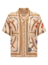 Rhude Man Shirt Beige Size L Silk In Animal Print