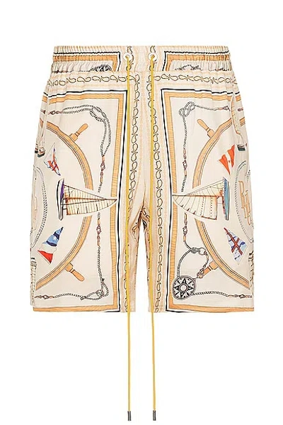 Rhude Nautica Silk Short In Nautical Motif