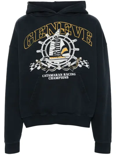 Rhude Man Sweatshirt Black Size S Cotton In Blue