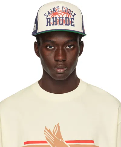 Rhude Navy & Off-white 'saint Croix' Cap In Navy/ivory