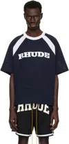 Rhude Mesh T-shirt In Navy/stark White