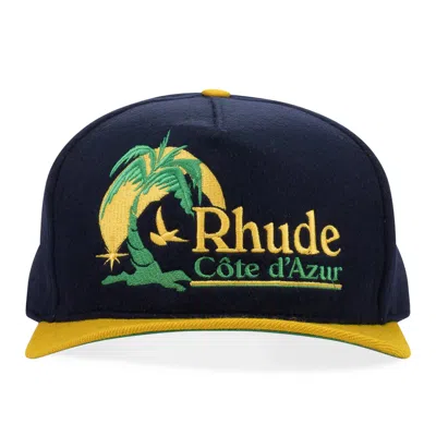 RHUDE NAVY AZUR COAST BASEBALL CAP