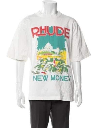 Pre-owned Rhude New Money Graphic Print T-shirt In Neutral