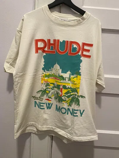 Pre-owned Rhude New Money Oversizedtee In White