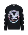 Rhude Notting Hill Eagle Vintage Black Long Sleeve T-shirt In Black