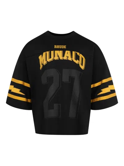 Rhude Number-print T-shirt In Black