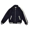 Rhude Boys Signature Varsity-stripe Bomber Jacket In Blue