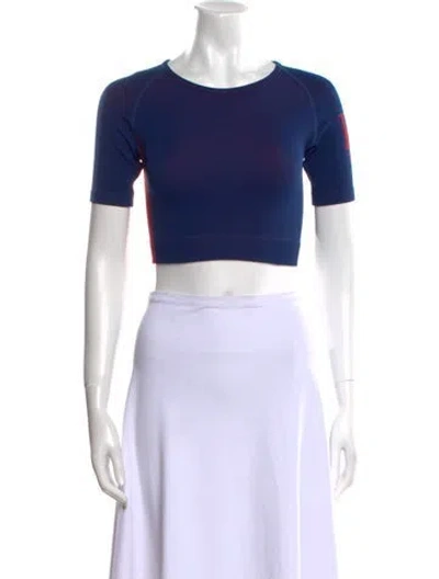Pre-owned Rhude Nylon Crew Neck Crop Top In Blue
