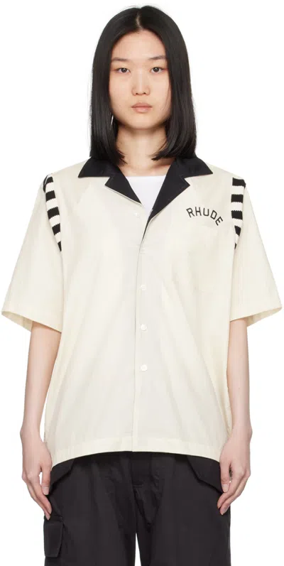 Rhude Off-white & Black Chamonix Alpine Shirt In 0128 White/black