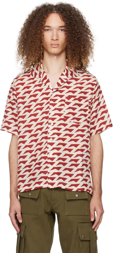 Rhude Off-white & Burgundy Dolce Vita Shirt In Cream