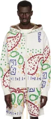 Rhude Off-white Bandana Knit Full-zip Hoodie In Multi