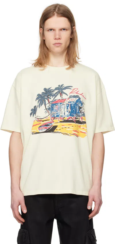Rhude Off-white Beach-side T-shirt In Multicolor
