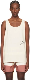 Rhude Off-white Embroidered Tank Top In 0611 Vtg White
