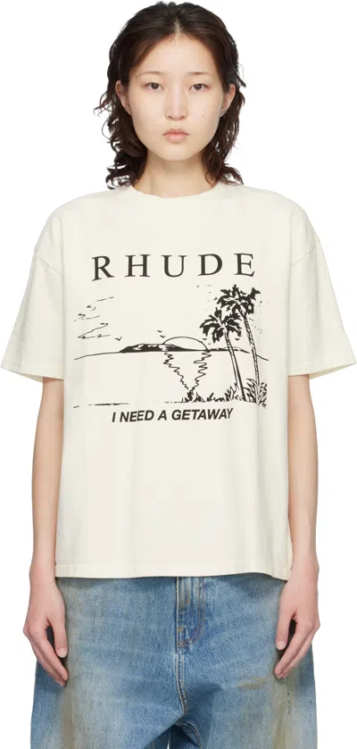 Rhude Off-white 'i Need A Getaway' T-shirt In Multi