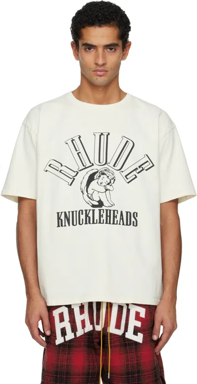 Rhude Vintage Graphic Crew Neck T-shirt In White