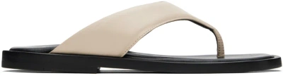 Rhude Off-white Lounge Thong Flip Flops In Cream/black