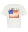 Rhude Graphic Print Crew Neck Short Sleeve T-shirt In White