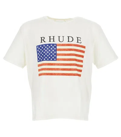 RHUDE MEN OFF WHITE REGULAR T-SHIRT