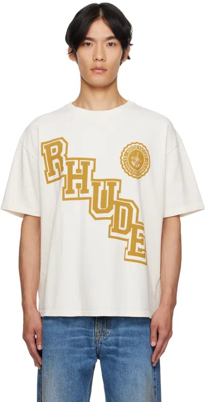 Rhude Off-white '' Collegiate Crest T-shirt