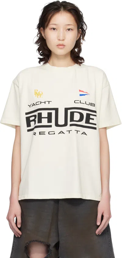 Rhude Off-white  Regatta Club T-shirt In Neutral