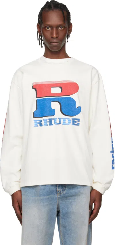 Rhude Split Petrol Logo-print Cotton T-shirt In Multi