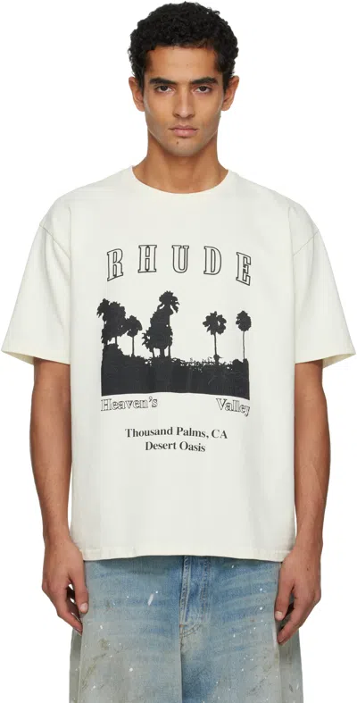 Rhude Palm Tree Graphic Relaxed Fit T-shirt In White