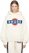 Rhude Off-white Vintage Racer Hoodie In 0241 Vtgwhite