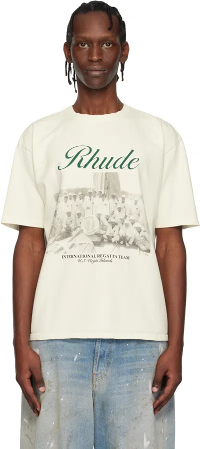 Rhude Virgin Islands Script Logo Graphic T-shirt In Neutral