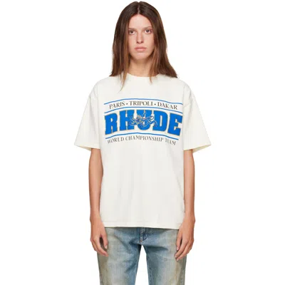 Rhude オフホワイト ' Chrono' Tシャツ In White