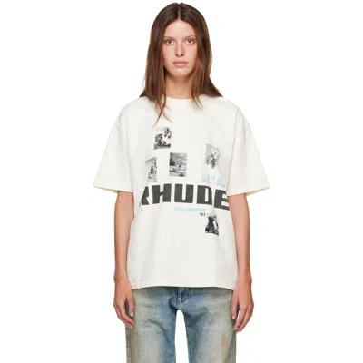 Rhude オフホワイト 'winter 91 Rallye' Tシャツ In White