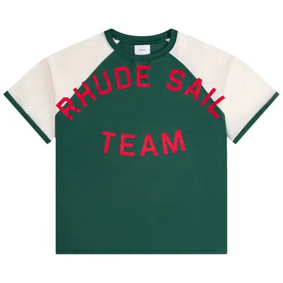 Pre-owned Rhude Oil Corp Raglan Tee 'vintage Green/vintage Off White' | Men's Size Xs