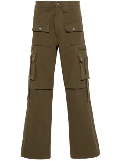 RHUDE OLIVE TWILL CARGO PANTS FOR MEN