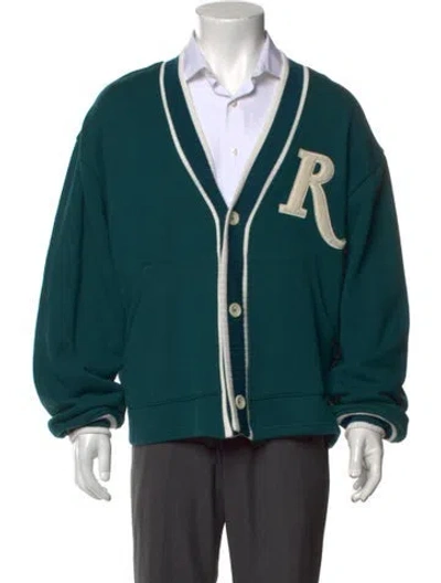 Pre-owned Rhude Open Front Long Sleeve Cardigan In Green