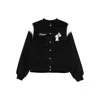 Rhude Regista Wool Blend Varsity Jacket In Black