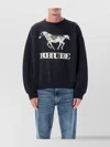 Rhude Black Crewneck Pullover In Black