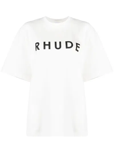 Rhude Oversized Logo T-shirt In White