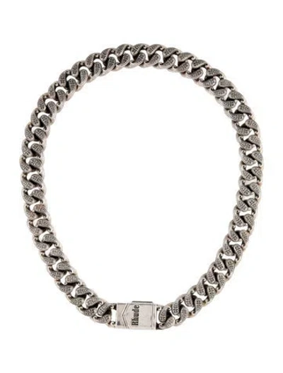 Pre-owned Rhude Paisley Cuban Link Chain Necklace, 20" In Multicolor