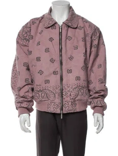Pre-owned Rhude Paisley Print Bomber Jacket In Pink