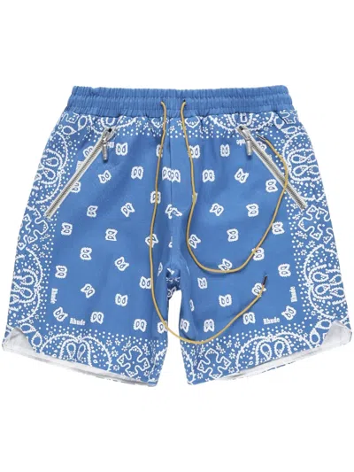 Rhude Paisley-print Deck Shorts In Blau