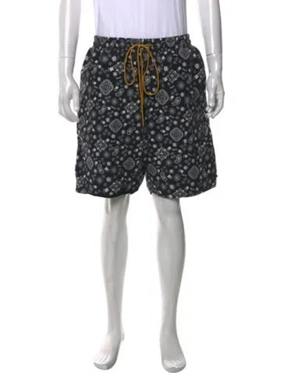 Pre-owned Rhude Paisley Print Jogger Shorts In Black