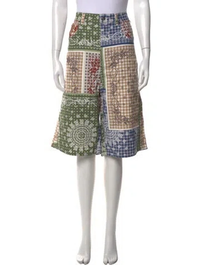 Pre-owned Rhude Paisley Print Knee-length Shorts In Green