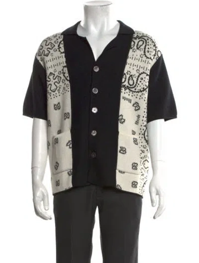 Pre-owned Rhude Paisley Print Short Sleeve Shirt In Black